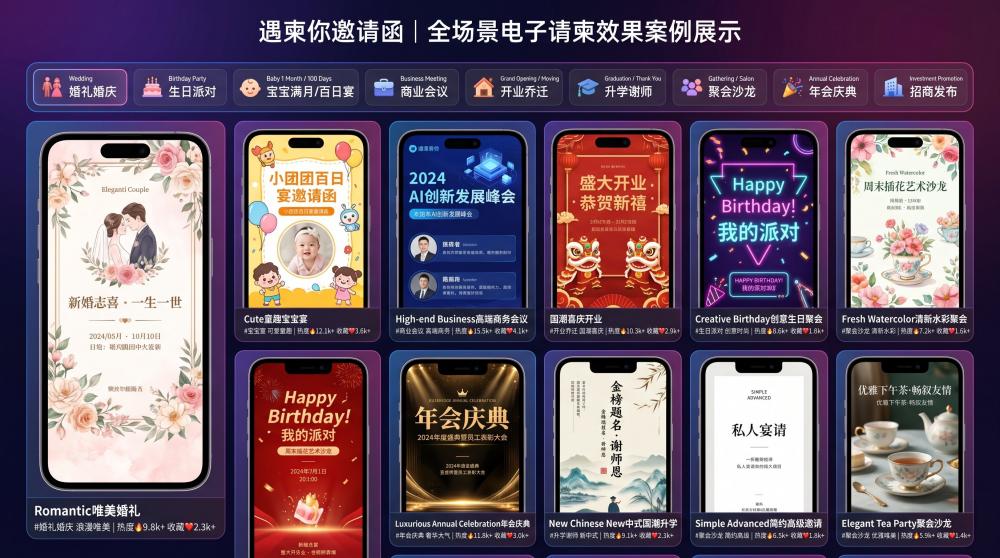 活动筹备不踩坑！全场景邀请函万能模板+实用工具合集